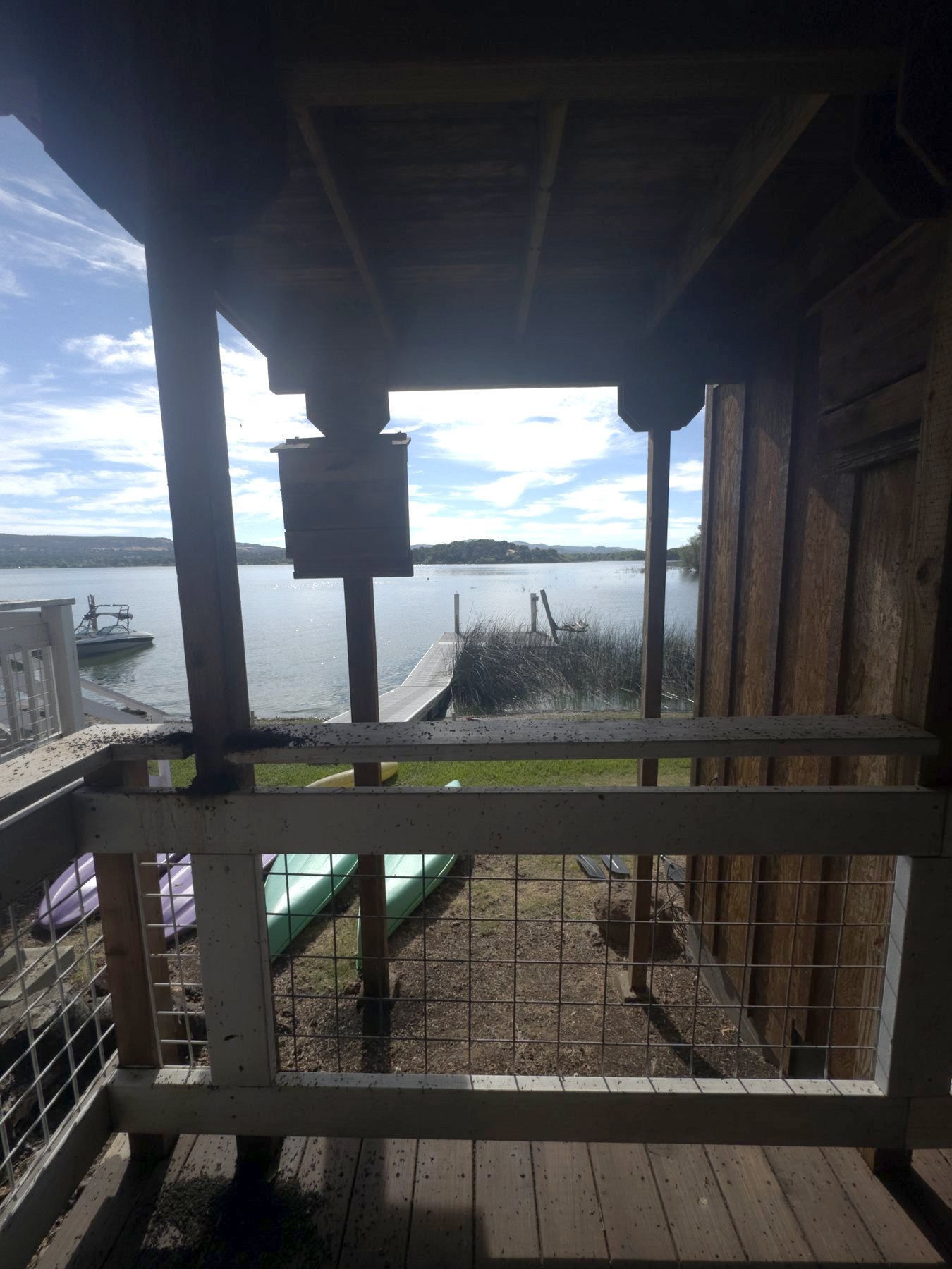 Covered porch facing the lake