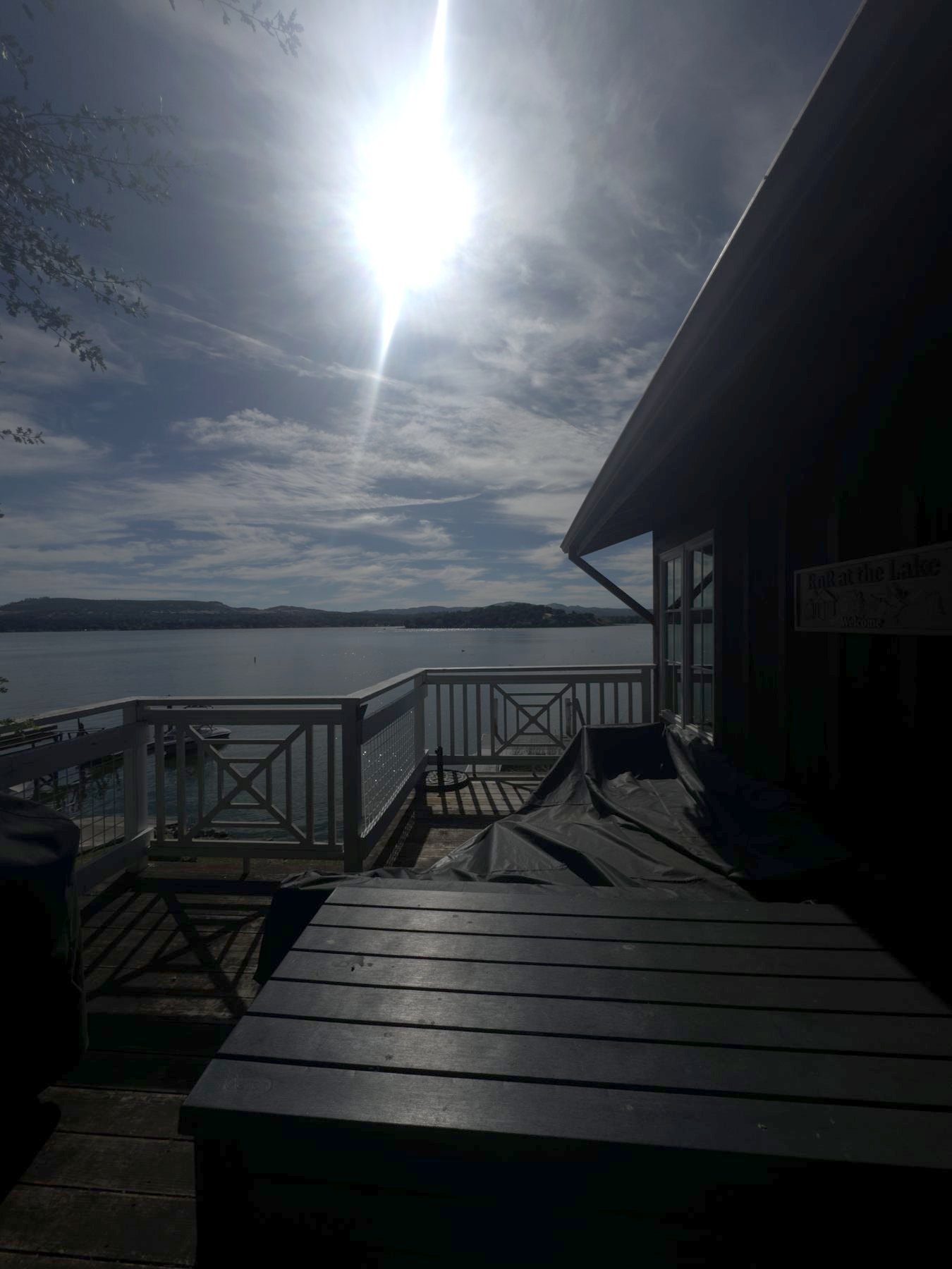 Upper deck looking across Clear Lake