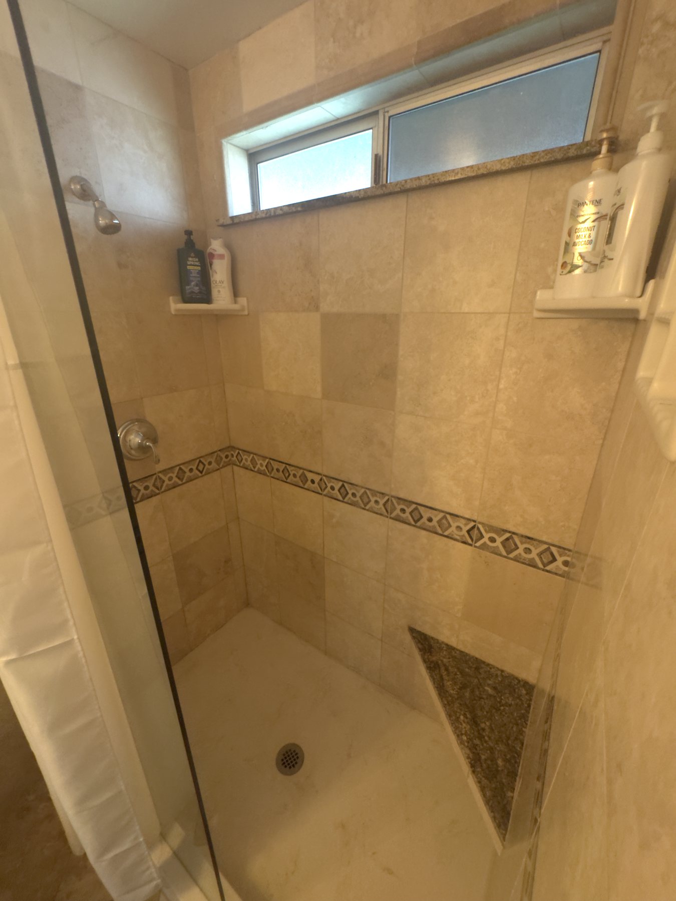 Primary walk-in shower